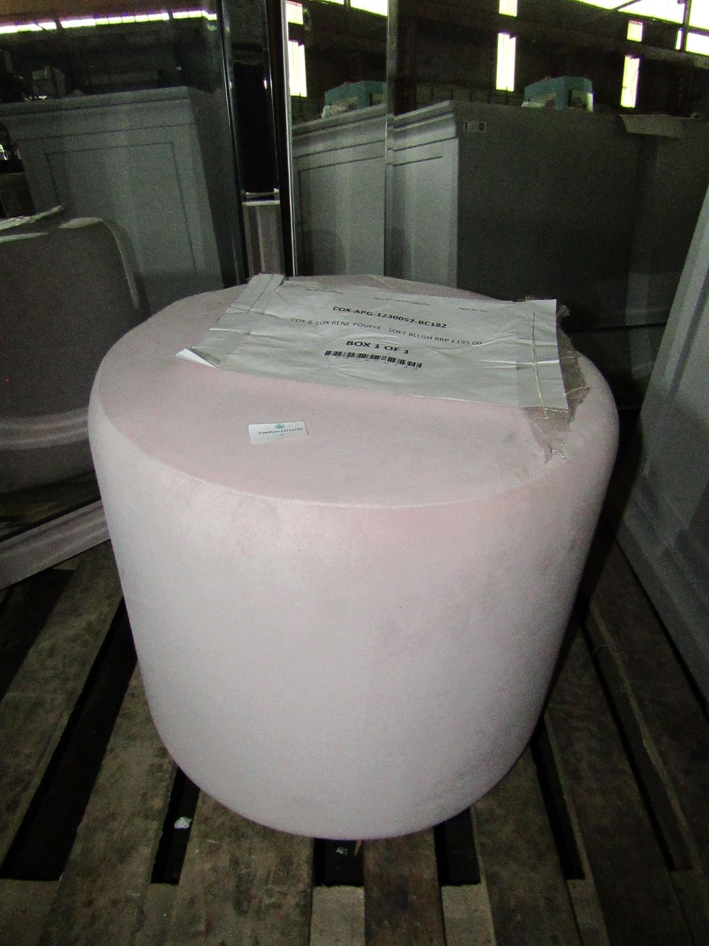 Cox & Cox Rene Pouffe - Soft Blush RRP Â£195.00 (PLT B000767)