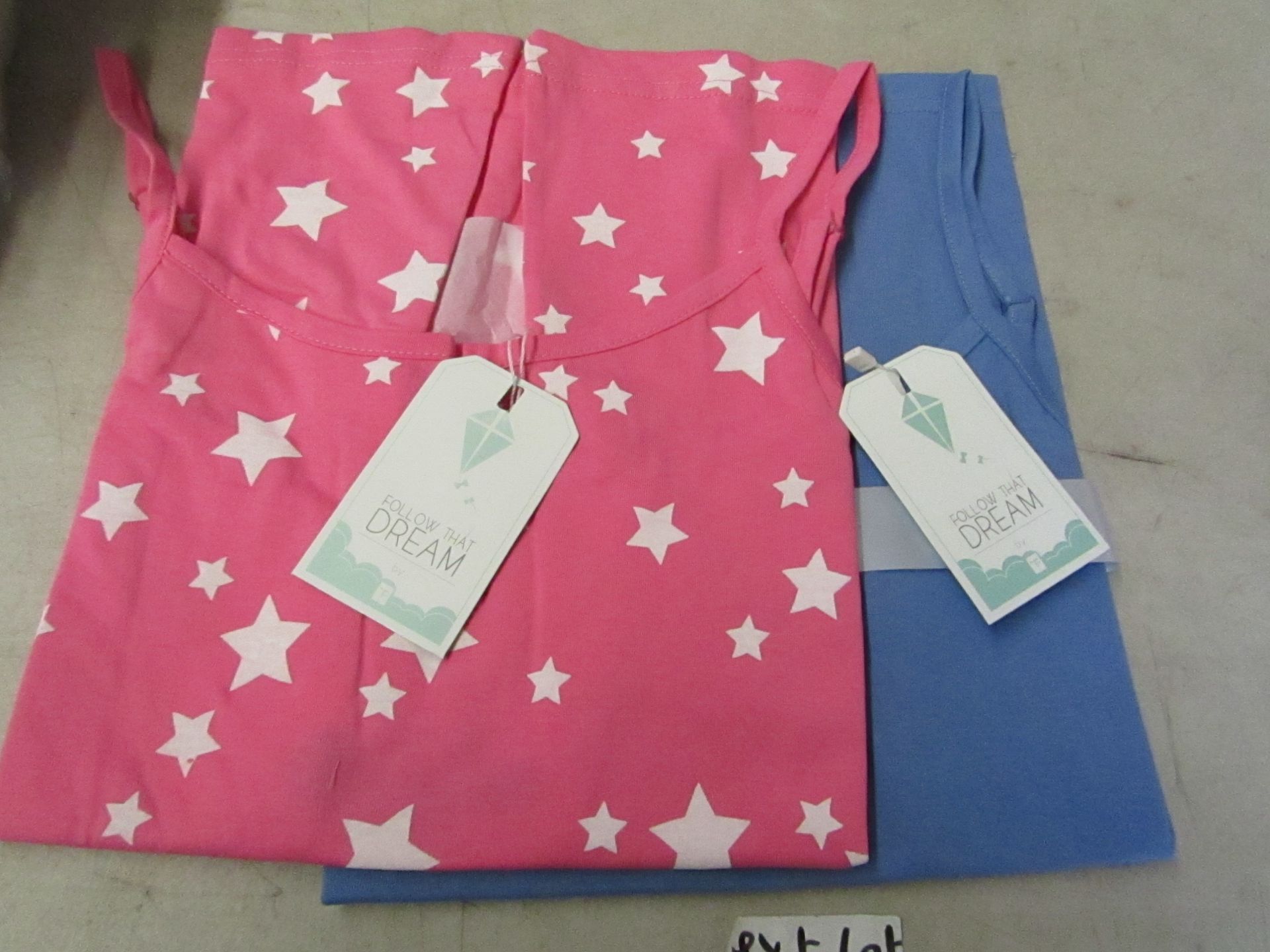 Ladies Twin Pack Lounge Vests Size 12-14 Pink/Purple With White Stars New & Packaged