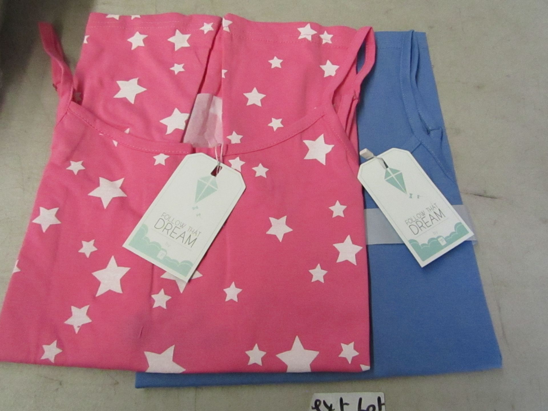 Ladies Twin Pack Lounge Vests Size 12-14 Pink/Purple With White Stars New & Packaged