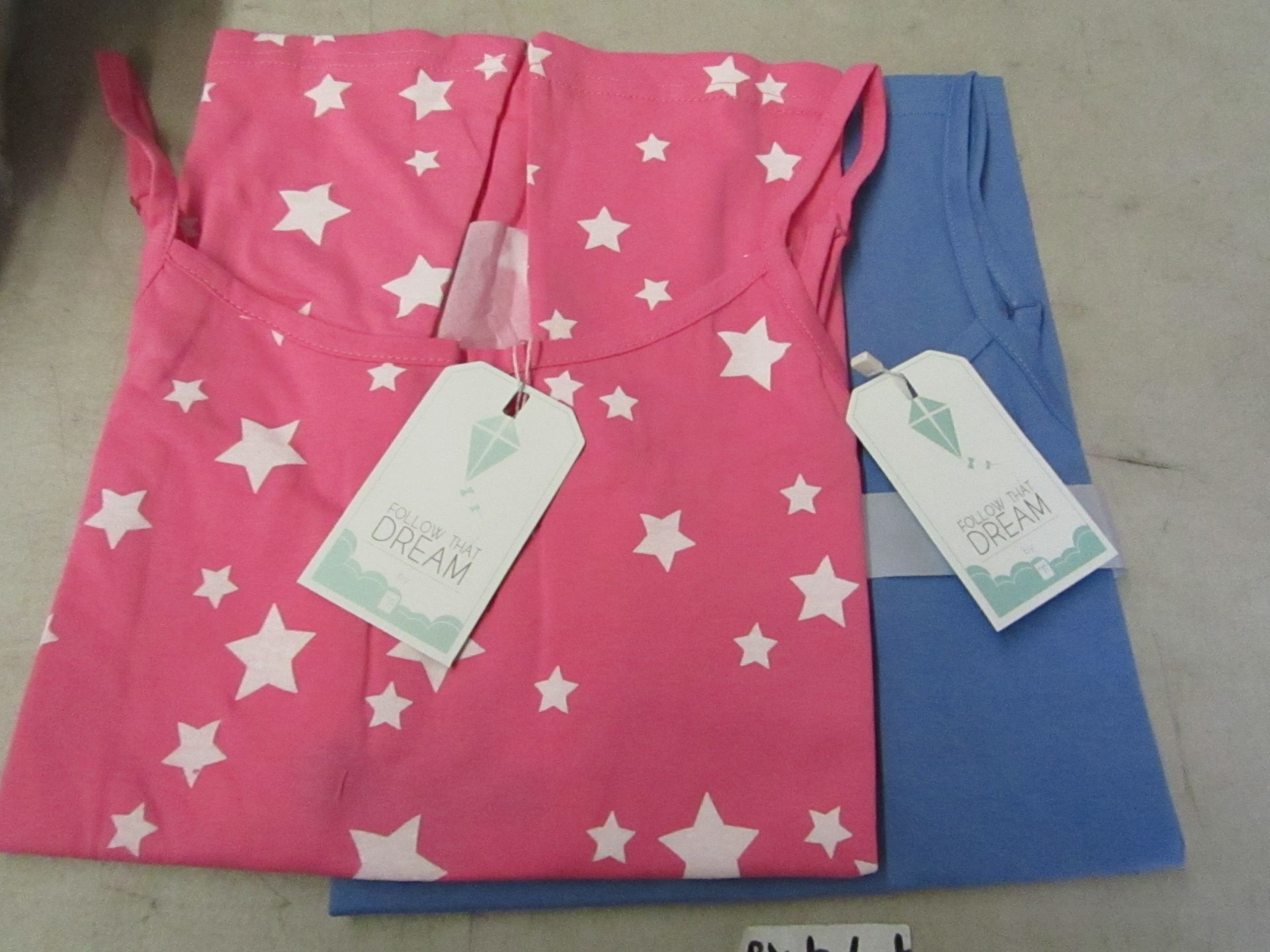 Ladies Twin Pack Lounge Vests Size 12-14 Pink/Purple With White Stars New & Packaged