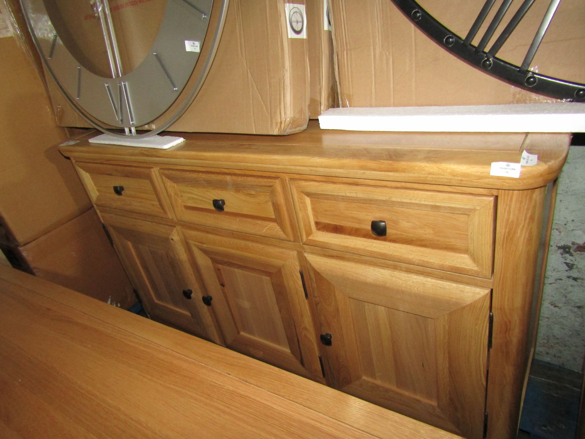 Oak Furnitureland Wiltshire Natural Solid Oak Large Sideboard RRP ¶œ379.99 (SKU OAK-APM-WTS003 PID