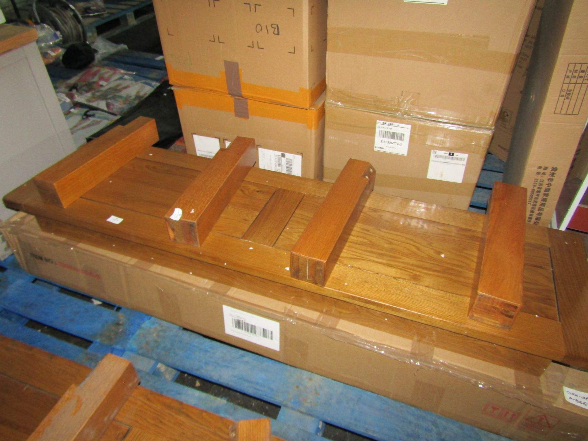 Oak Furnitureland Original Rustic Solid Oak 4Ft 11 Bench RRP ¶œ199.99 (SKU OAK-APM-BEN150RUS PID
