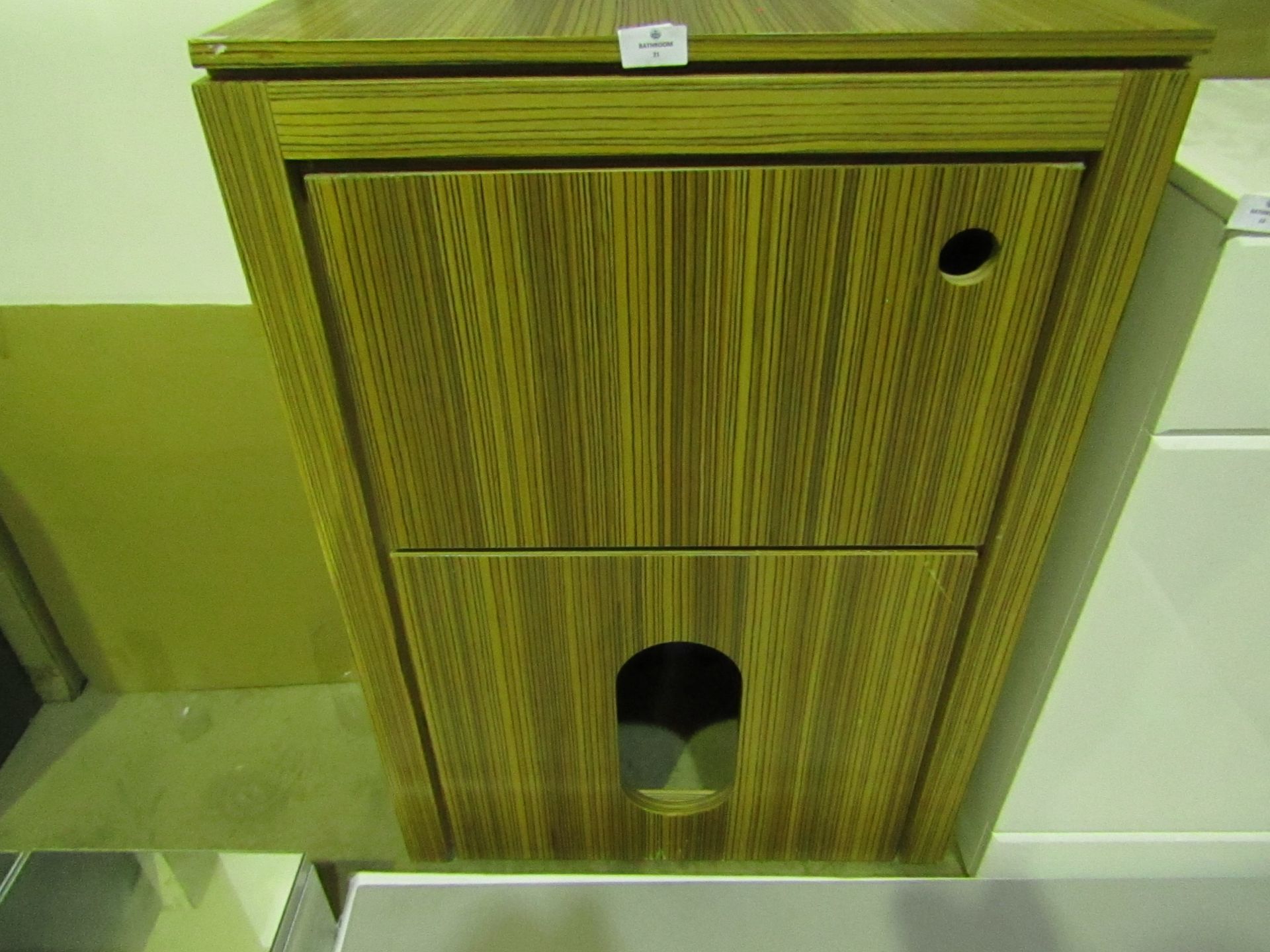 Bath Store - Zebrano Back to Wall Toilet Box Unit ( 600 x 300mm ) - Marks Present, Viewing