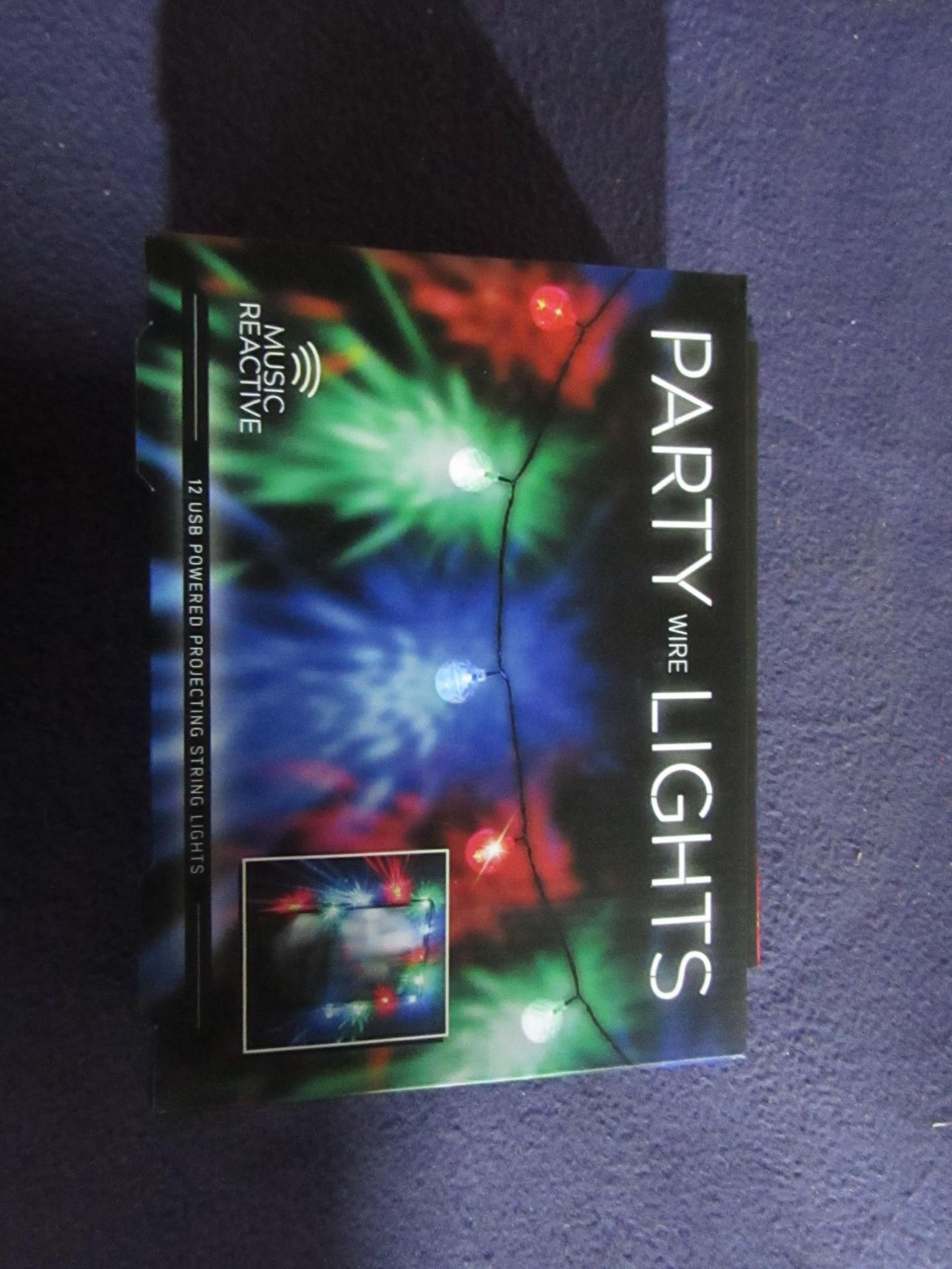 Paladone - Music Reactive 12-USB Powered Projecting String Lights - Unused & Boxed.