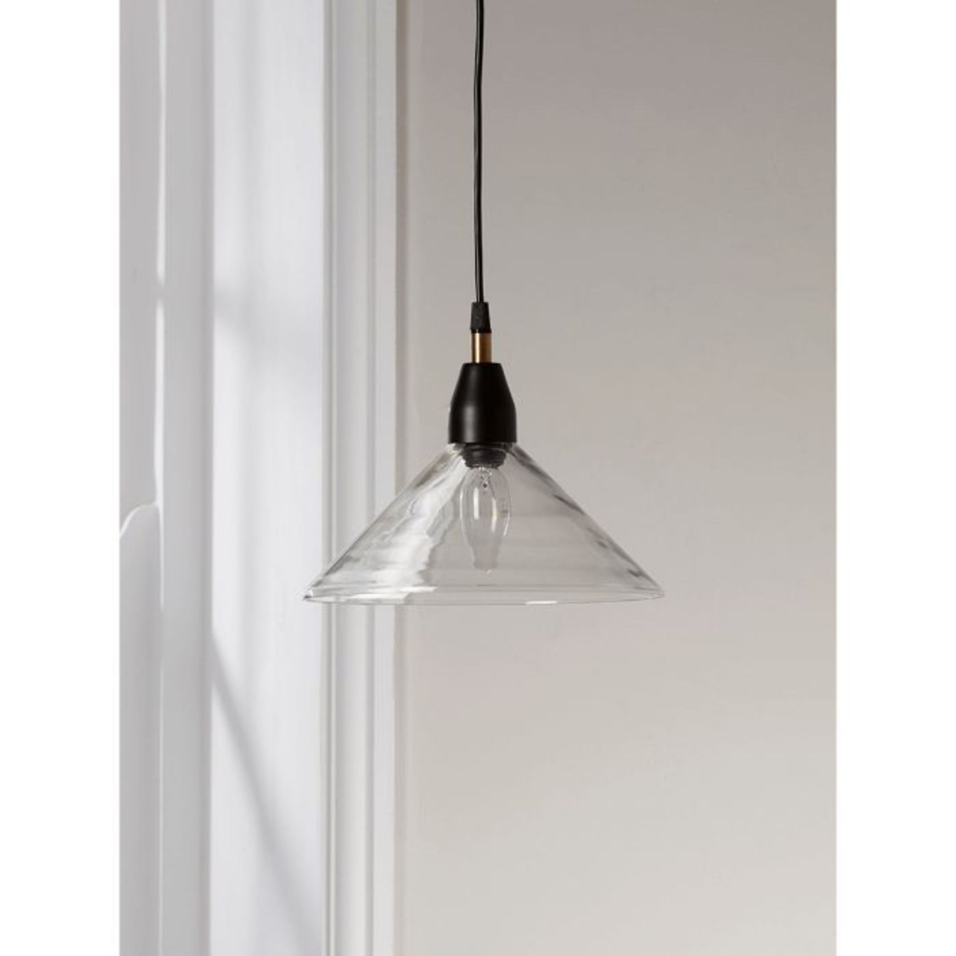 Cox & Cox Clear Ribbed Glass Cone Shade Pendant - RRP £95 SKU COX-APG-1321222-BC414 PID COX-APG414