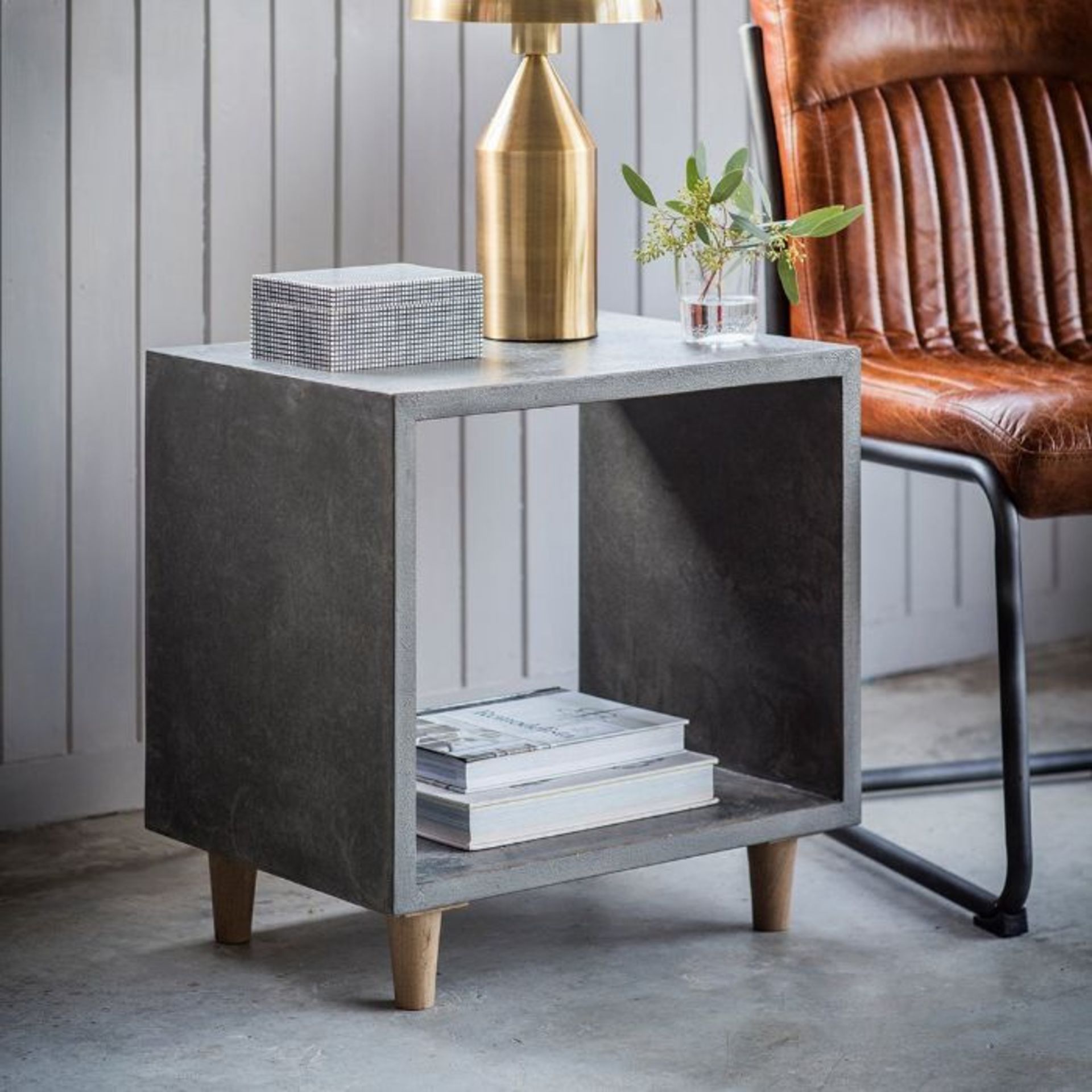 Olivia's Hudson Cube Side End Table Living Bergen Scandi RRP £238 SKU MOO-APG-5055999223874-BC290 PI