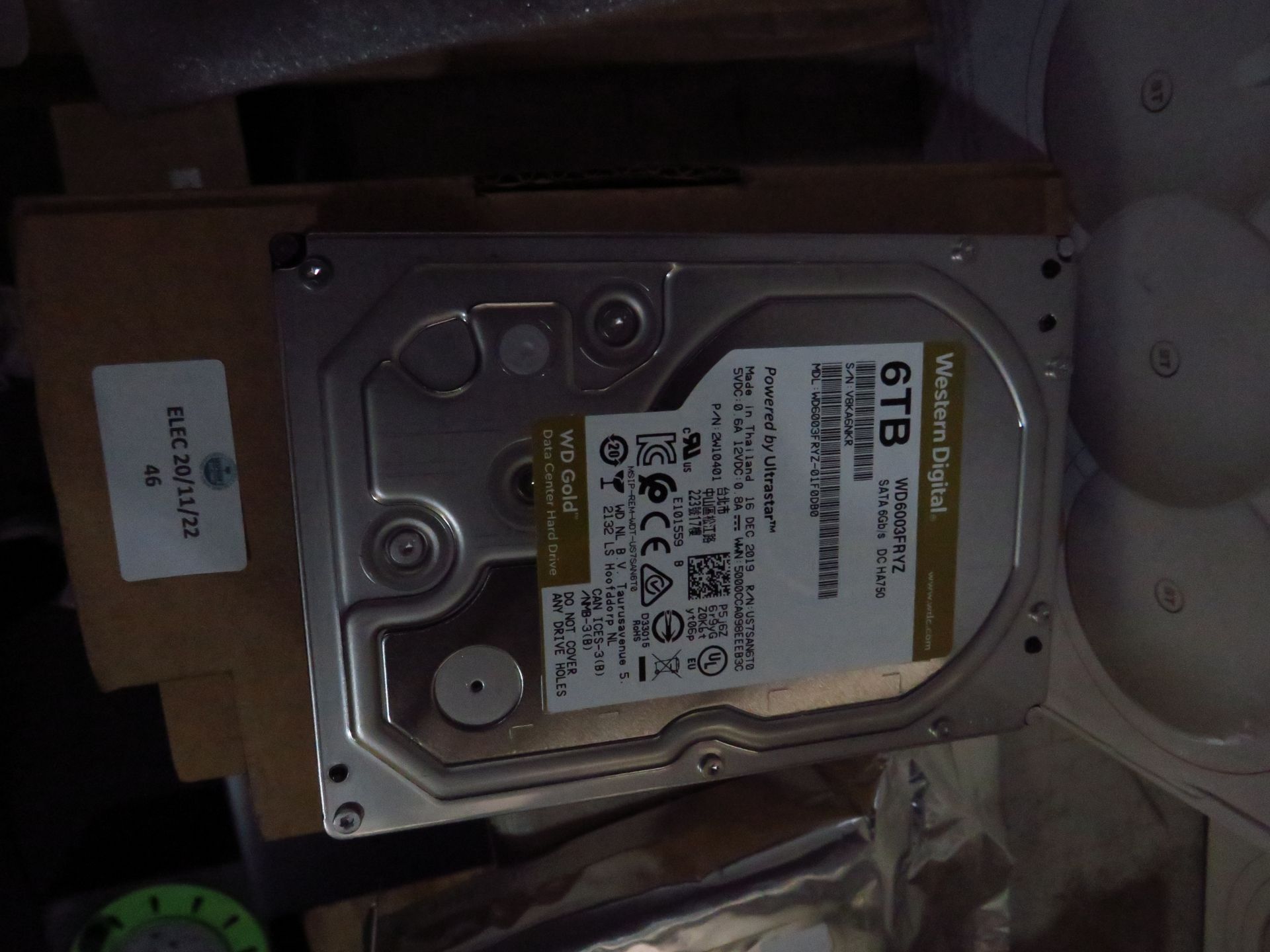 Western Digital WD6003FRYZ 6TB hard drive, unchecked