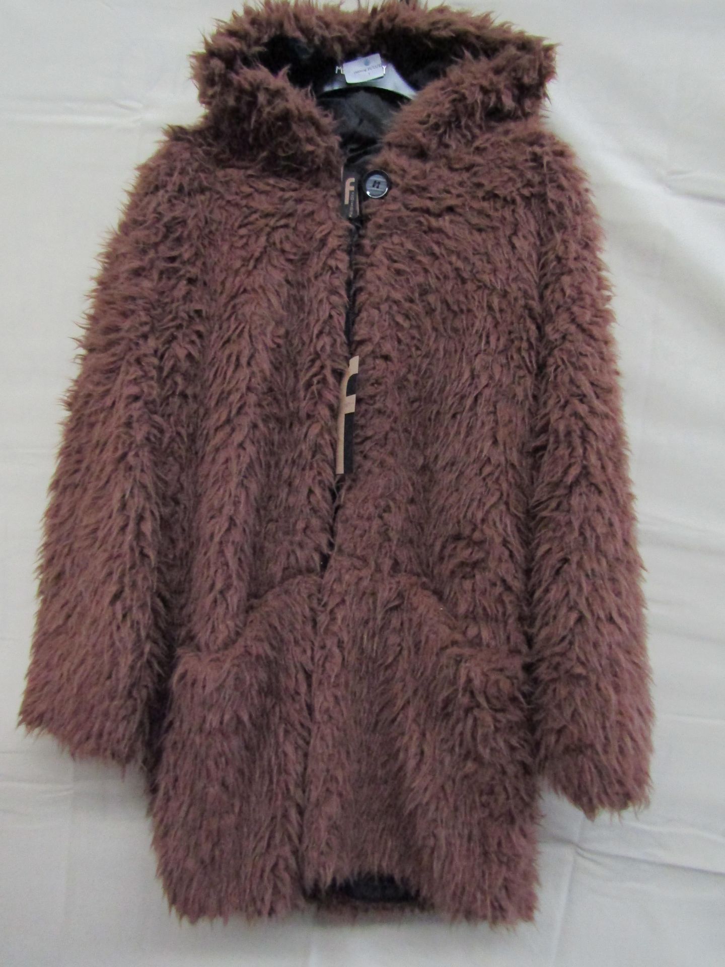 Teddy Bear Jacket Lined Brown Approx Size 12-14 New With Tags