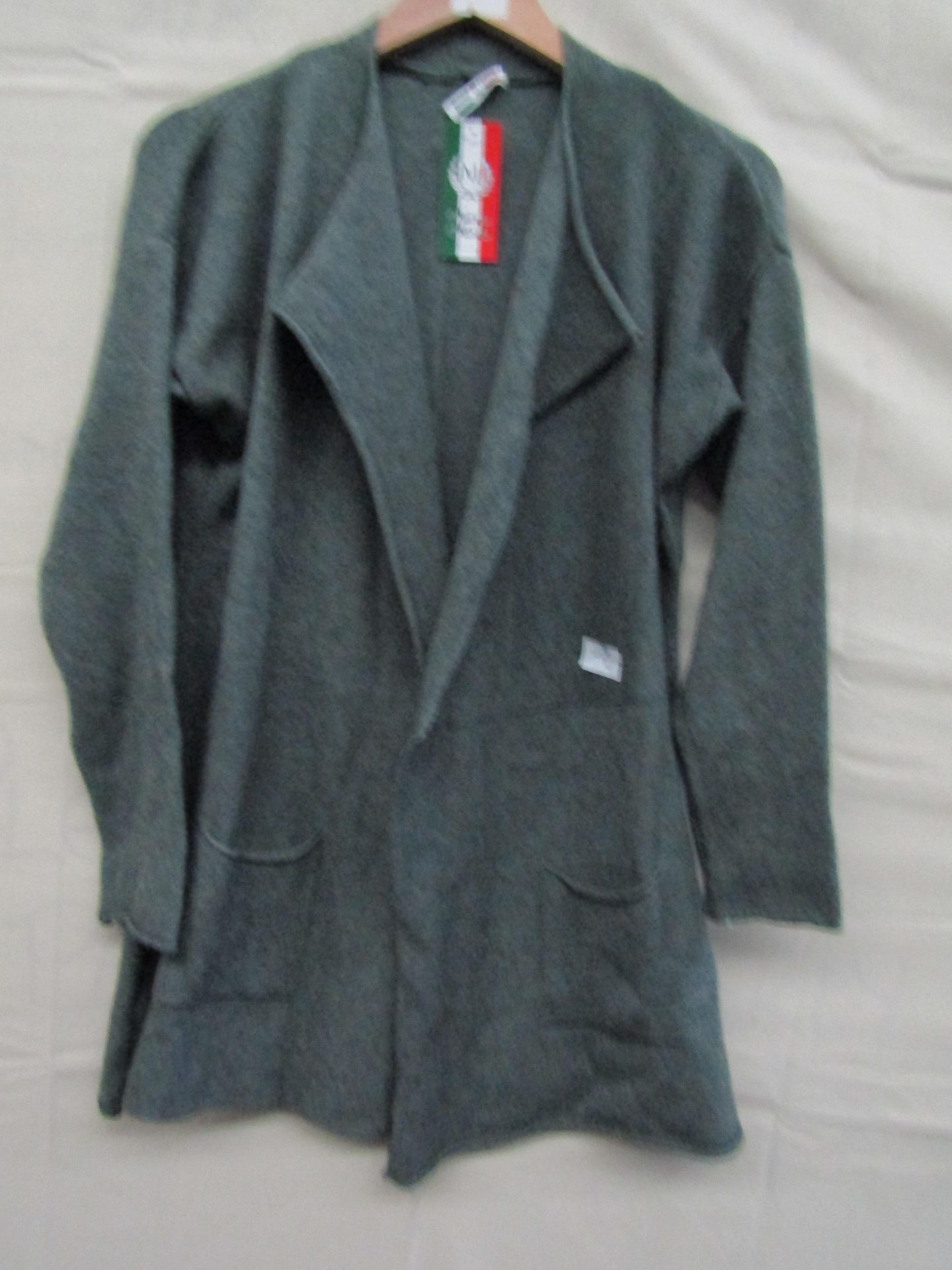 Nouva Moda Open Fronted Cardigan Ladies Size Approx M-L Green New With Tags