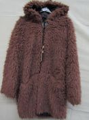 Teddy Bear Jacket Lined Brown Approx Size 12-14 New With Tags