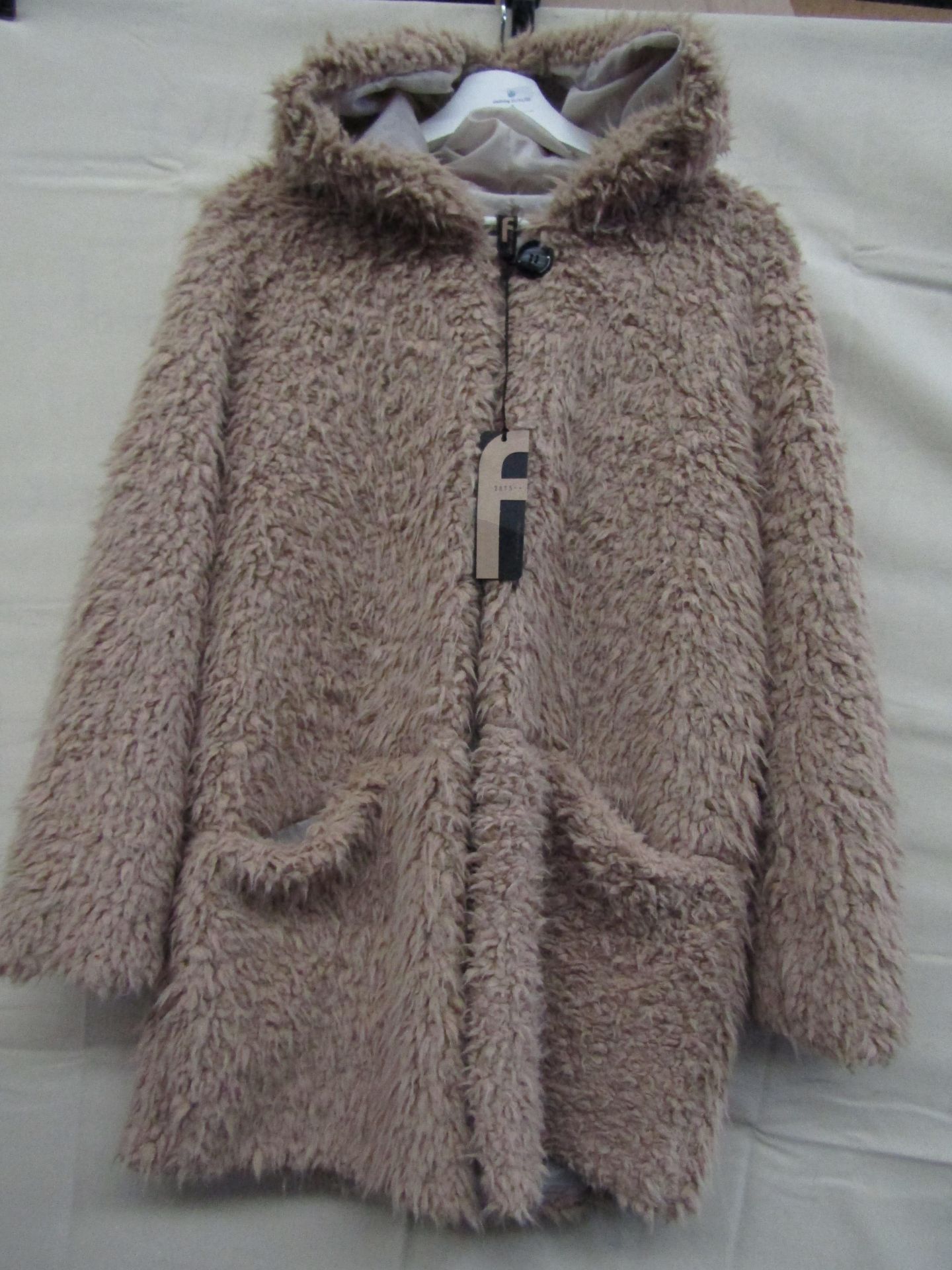 Teddy Bear Jacket Lined Beige Approx Size 12-14 New With Tags