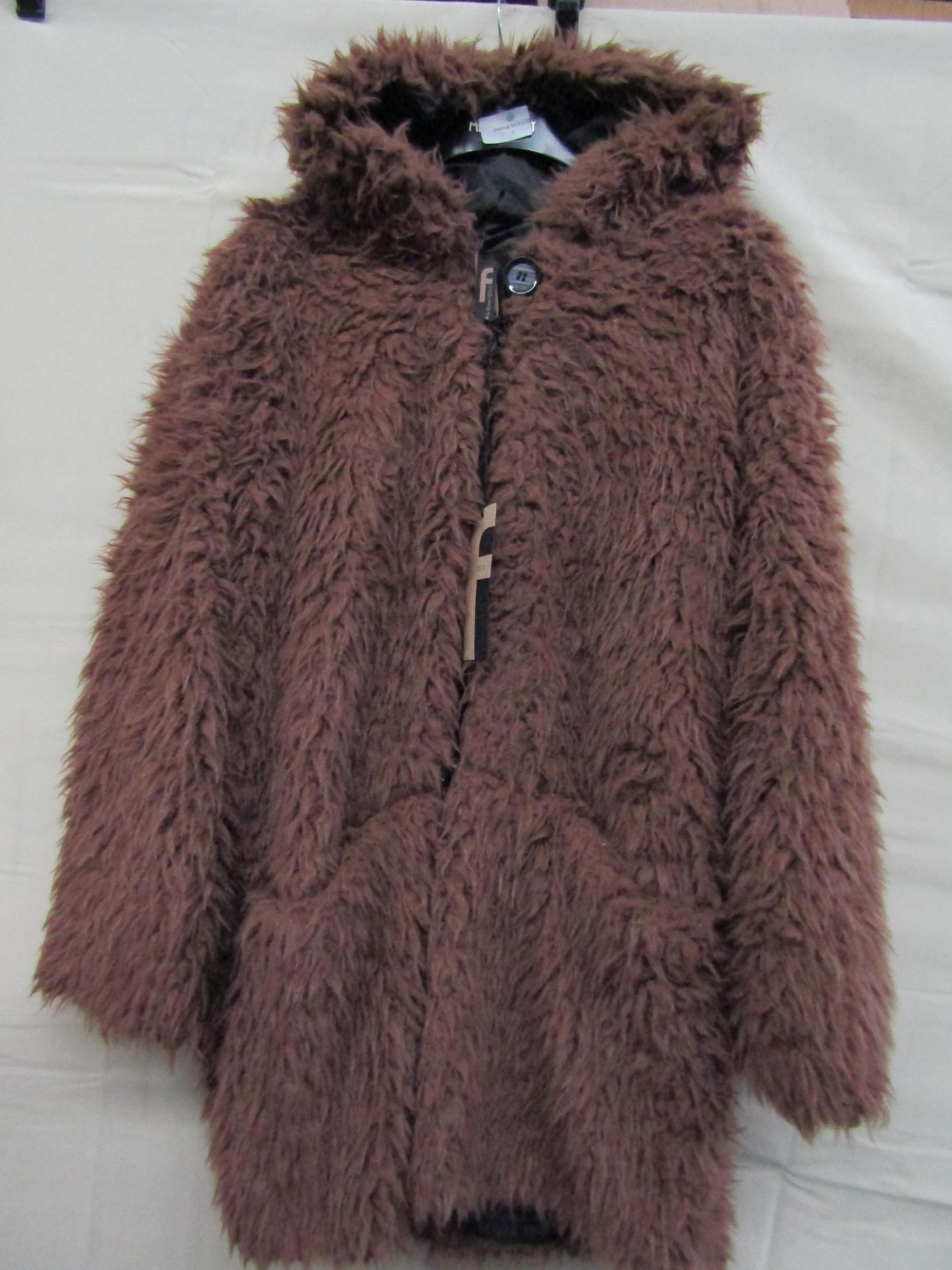 Teddy Bear Jacket Lined Brown Approx Size 12-14 New With Tags