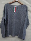 Nouva Moda Ladies Jumper Grey Approx Size L-X/L Green New & Packaged