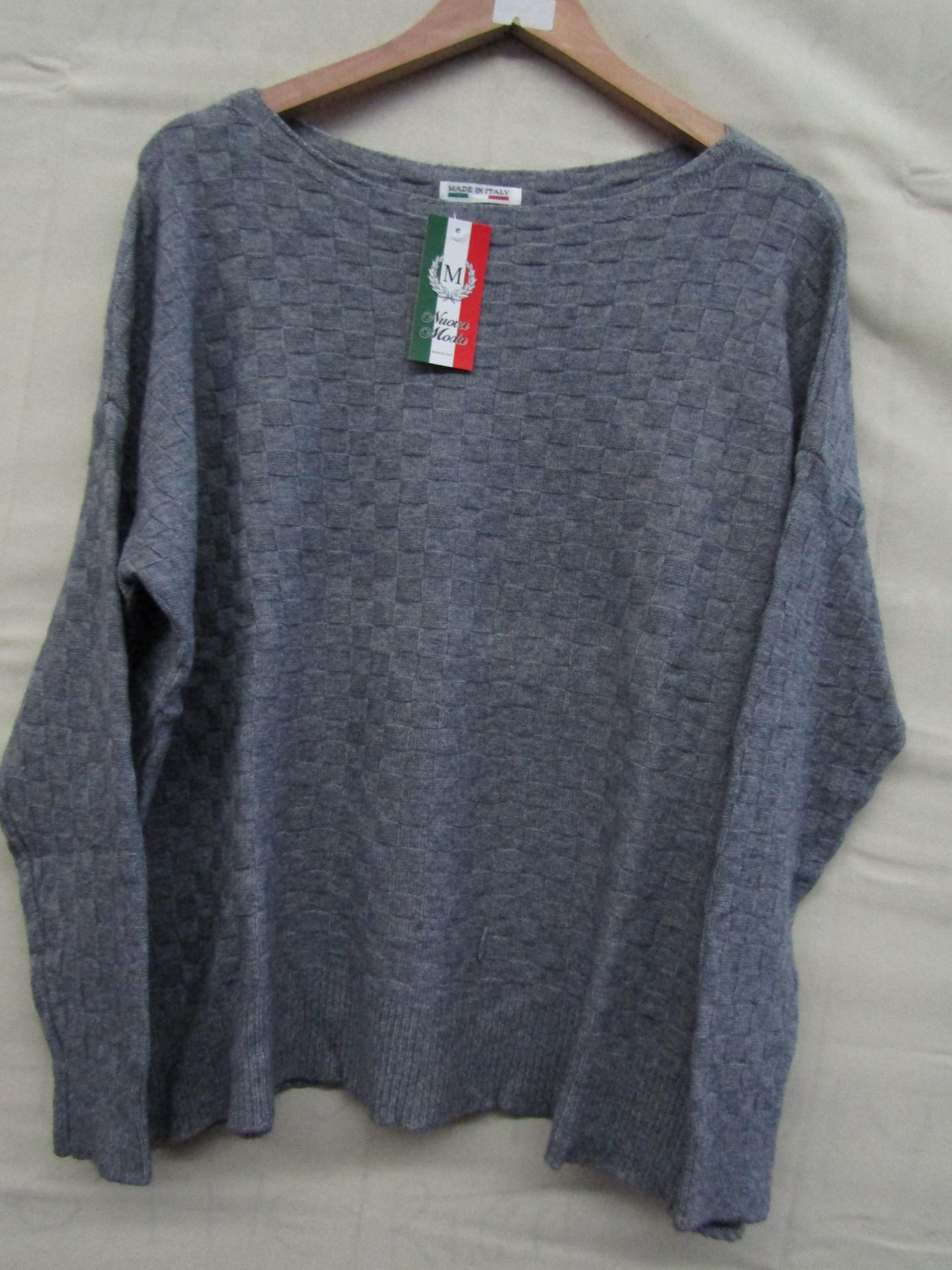 Nouva Moda Ladies Jumper Grey Approx Size L-X/L Green New & Packaged