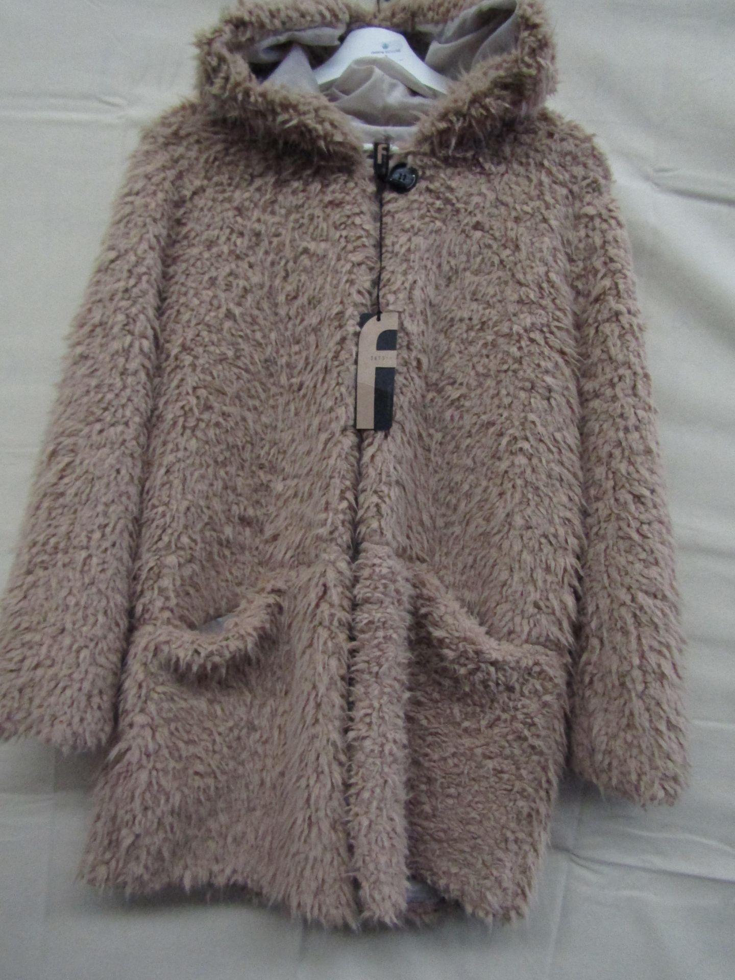 Teddy Bear Jacket Lined Beige Approx Size 12-14 New With Tags