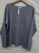 Nouva Moda Ladies Jumper Grey Approx Size L-X/L Green New & Packaged