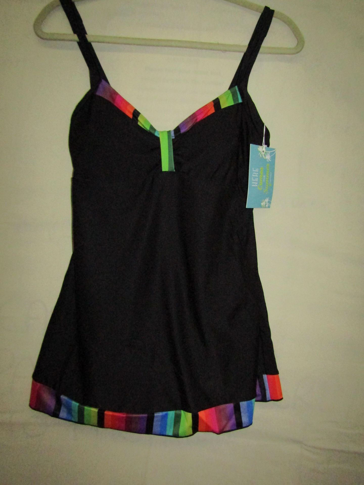 Ladies Swim/Dress With Printed Trim Black Size 10 New & Packaged