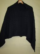 Knitted Poncho Navy One Size New & Packaged