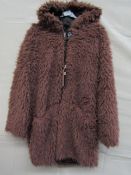 Teddy Bear Jacket Lined Brown Approx Size 12-14 New With Tags