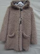Teddy Bear Jacket Lined Beige Approx Size 12-14 New With Tags
