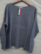 Nouva Moda Ladies Jumper Grey Approx Size L-X/L Green New & Packaged