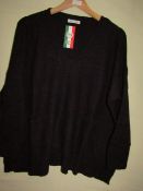 Nouva Moda Ladies Jumper Black Approx Size L-X/L Green New & Packaged