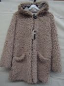 Teddy Bear Jacket Lined Beige Approx Size 12-14 New With Tags