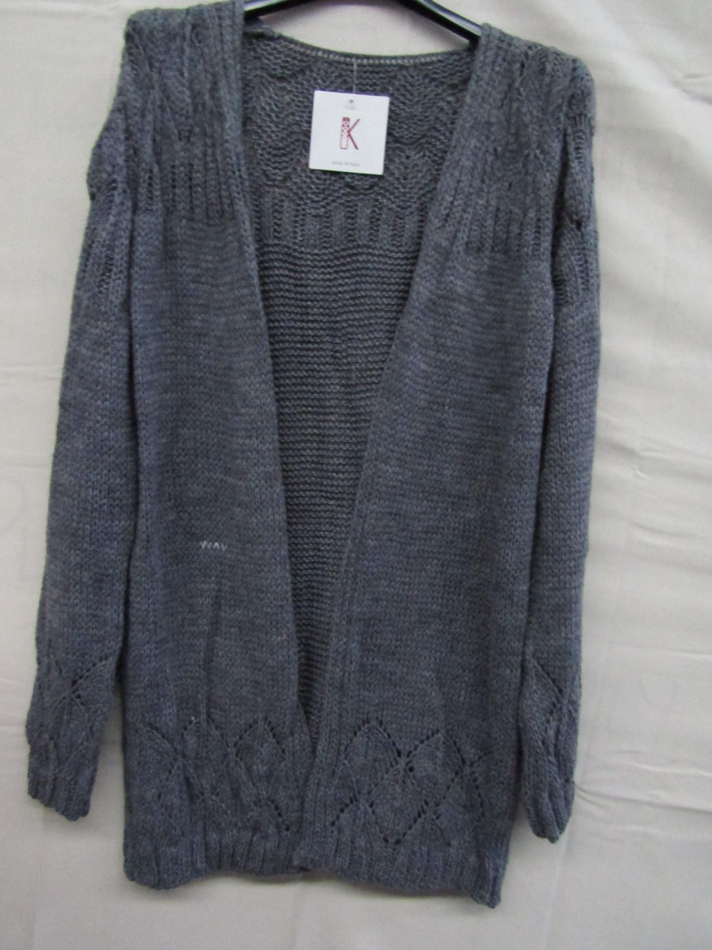 Open Fronted Cardigan Grey Approx Size M-L New With Tags