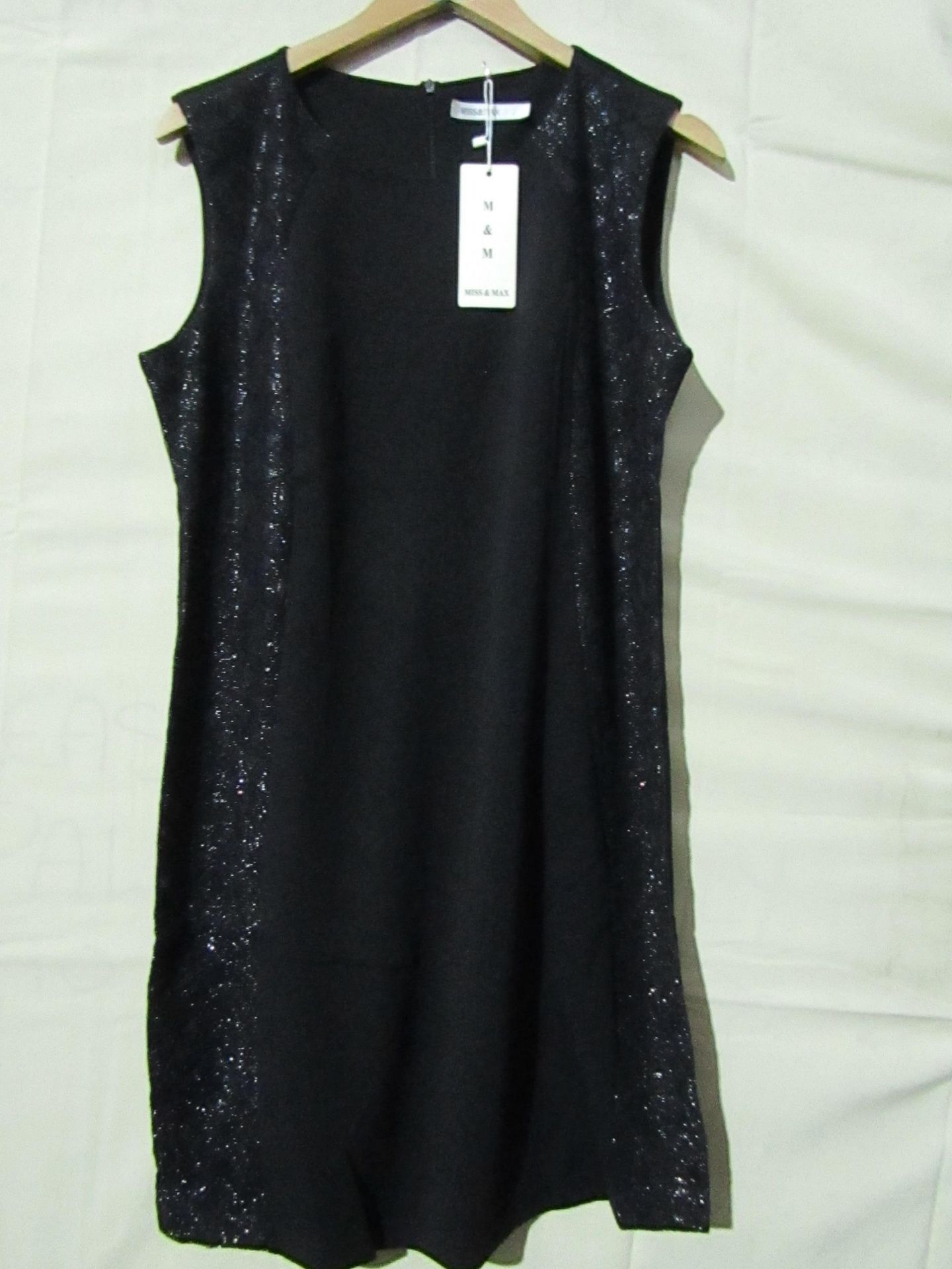 Miss & Max Dress Black With Sparkly Lace Trim Size 2 X/L New & Packaged