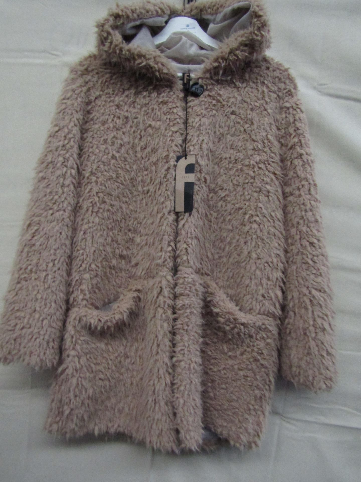 Teddy Bear Jacket Lined Beige Approx Size 12-14 New With Tags