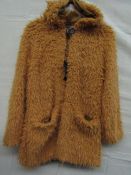 Teddy Bear Jacket Lined Mustard Colour Approx Size 12-14 New With Tags