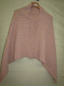 Knitted Poncho Salmon Colour One Size New & Packaged