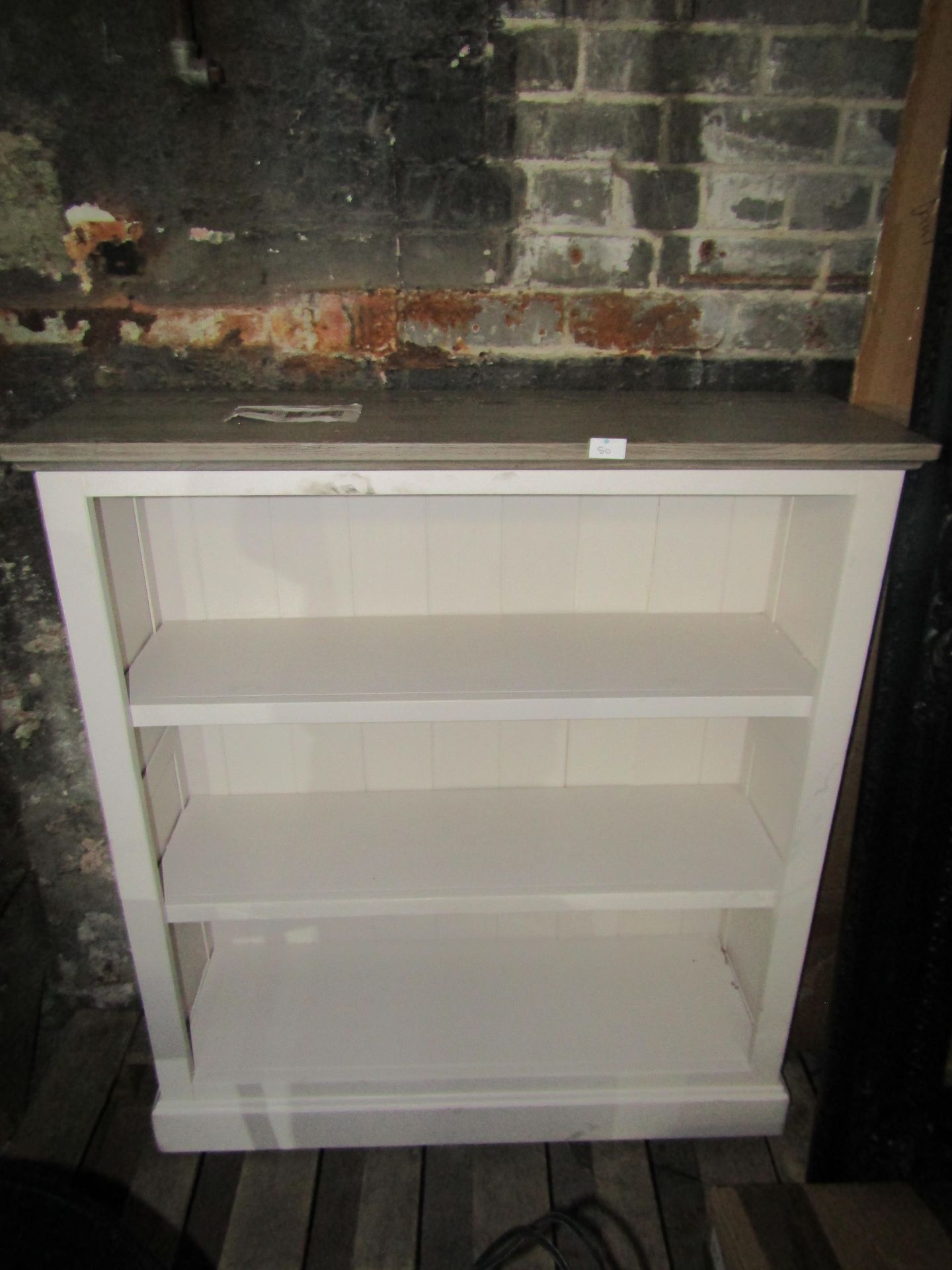 Oak Furnitureland Brompton Painted Acacia And Ash Top Small Bookcase Solid Hardwood RRP Â£294.99 (