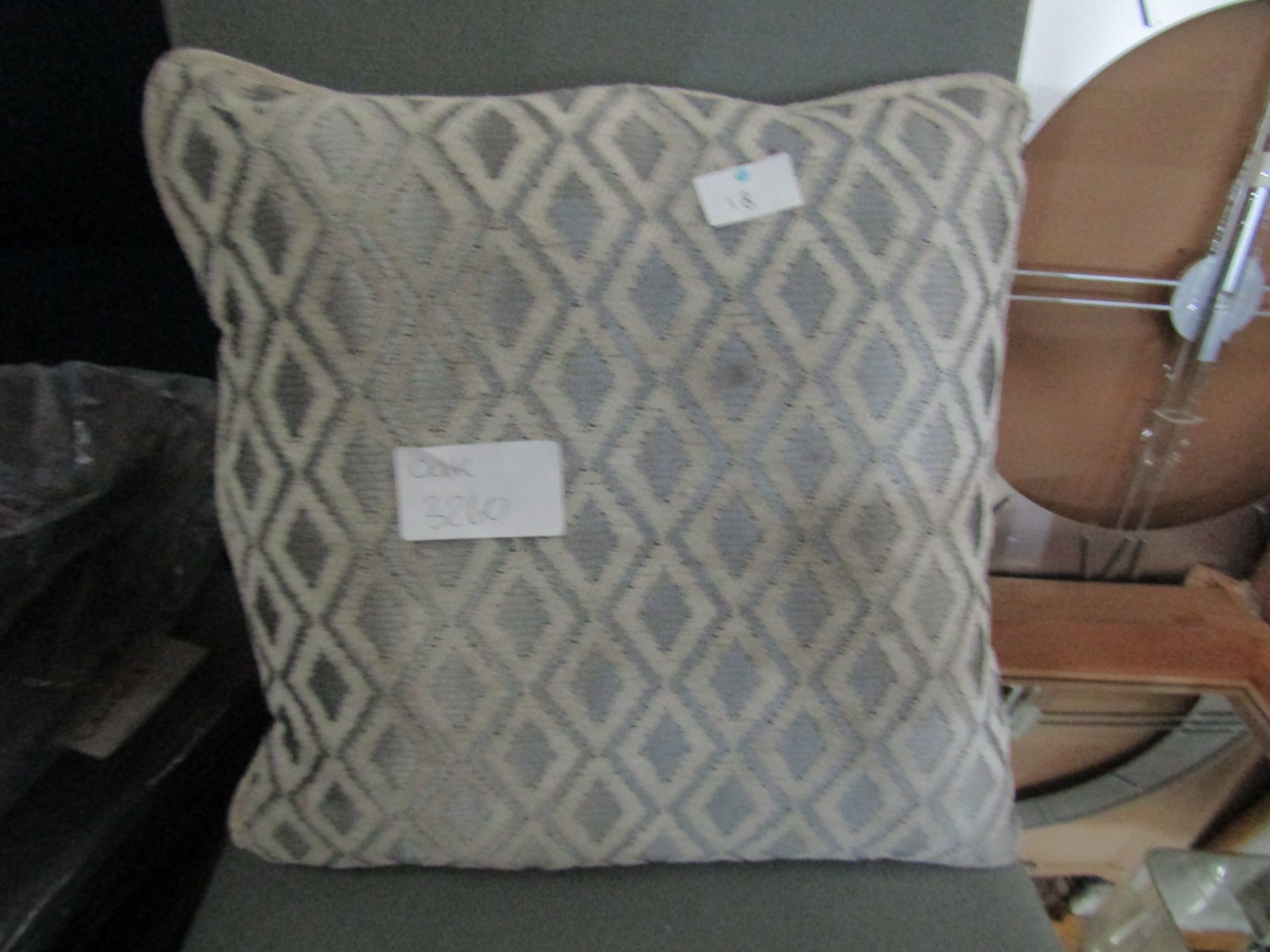 Oak Furnitureland Patterned Silver Cushion 40cm RRP Â£24.99