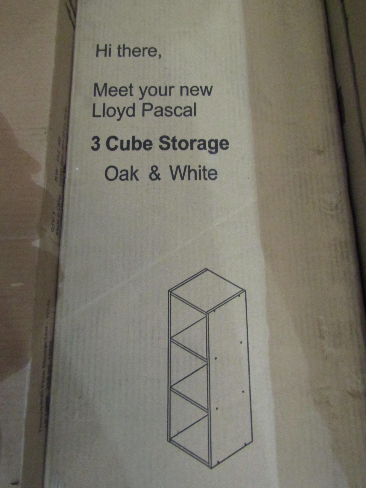 Lloyd Pascal 3 Cube Storage, Oak and White. RRP œ40 - Image 2 of 2