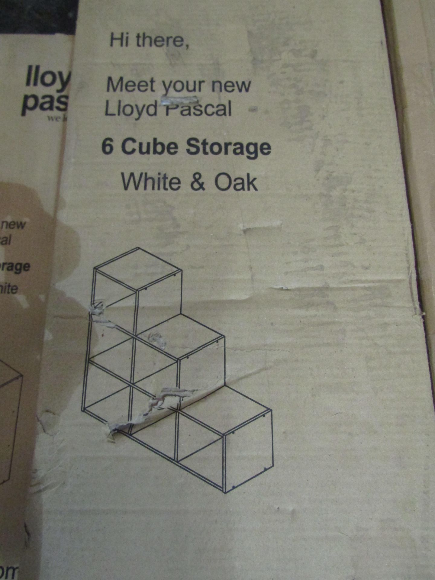 Lloyd Pascal 6 Cube Storage, White & Oak. RRP œ79 - Image 2 of 2
