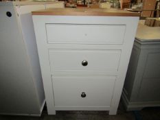 Cotswold Company Chalford Warm White 3 Drawer Filing Cabinet - Just Missing one of the handles RRP