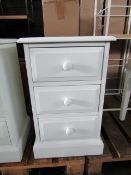 Cotswold Company Pensham Pure White 3 Drawer Bedside Table RRP Â£125.00 (PLT COT-APM-A-3094)