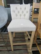 Cotswold Company Buttoned Upholstered Bar Stool - Stone RRP Â£225.00 (PLT COT-APM-A-3165)