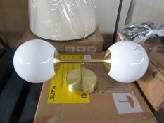 Made.com Globe Wall Lamp Brass & Opal RRP Â£45