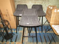 Cox & Cox Two Alta High Back Bar Stools - Black (plus an extra one)RRP Â£225.00