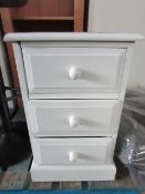 Cotswold Company Burford Ivory 3 Drawer Bedside RRP Â£125.00 (PLT COT-APM-A-2944)