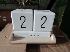 Cox & Cox Cement Perpetual Calendar RRP Â£50.00