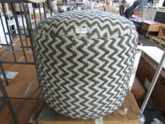 Moot Group Gallery Direct Kiruna Zig-Zag Pouffe Grey RRP Â£85.00 (PLT MOO-APG-A-133)