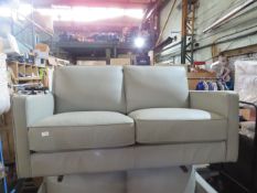 Costco Soft Italian Leather Grey 2 Seater Sofa, in good condition may have a few small scuffs in