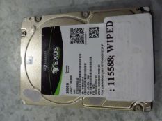 Seagate Exos 300GB hard drive, unchecked but professionally wiped.