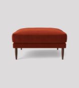 Swoon Kalmar Harissa Red Crushed Velvet Ottoman - RRP 439 SKU SWO-AP-Kalmarottcvelvetharissadark-B