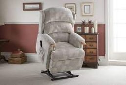 HSL Aysgarth Grande Dual Rise Recliner With Oak Knuckles In Harris Grey RRP 2712.00 (oak knuckles n