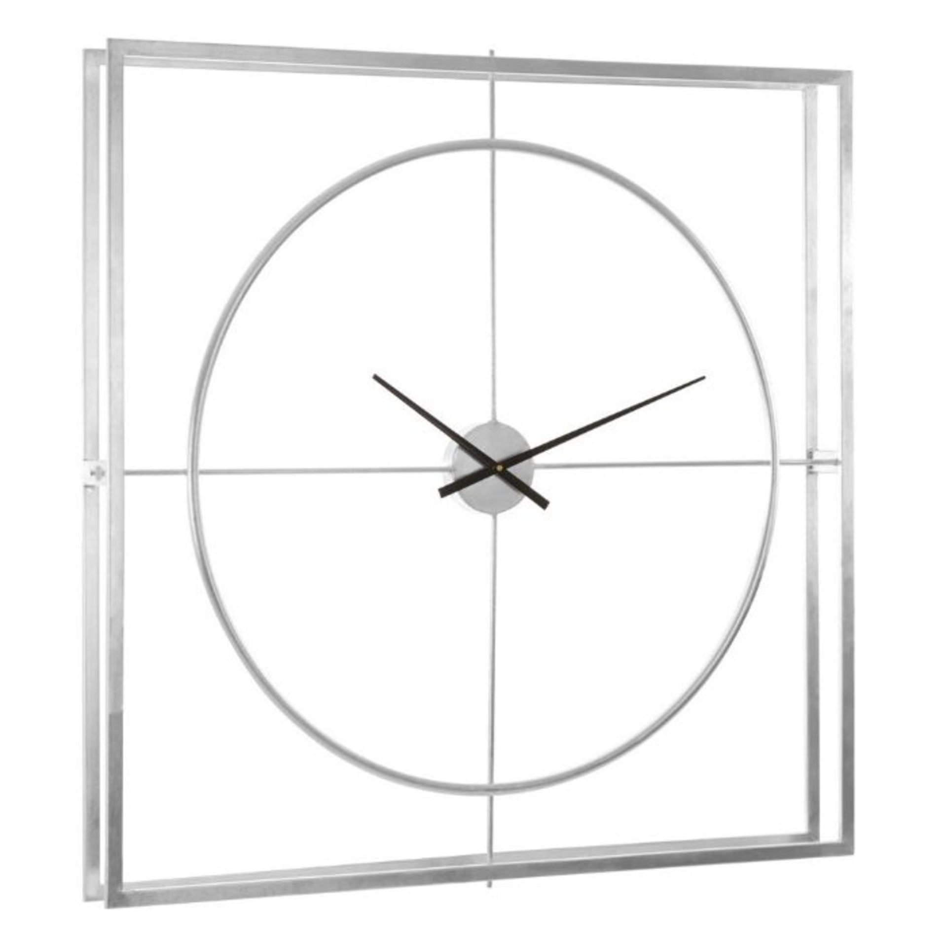 Olivia's Square Silver Metal Clock Home Wall D‚cor RRP 213 SKU MOO-APG-PRM-2201061-B PID MOO-APG262