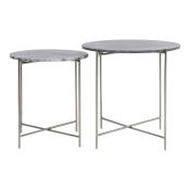 Olivia's Light & Living Set Of 2 Delon Side End Table Grey Nickel RRP 209 SKU MOO-APG-6746927-B PID